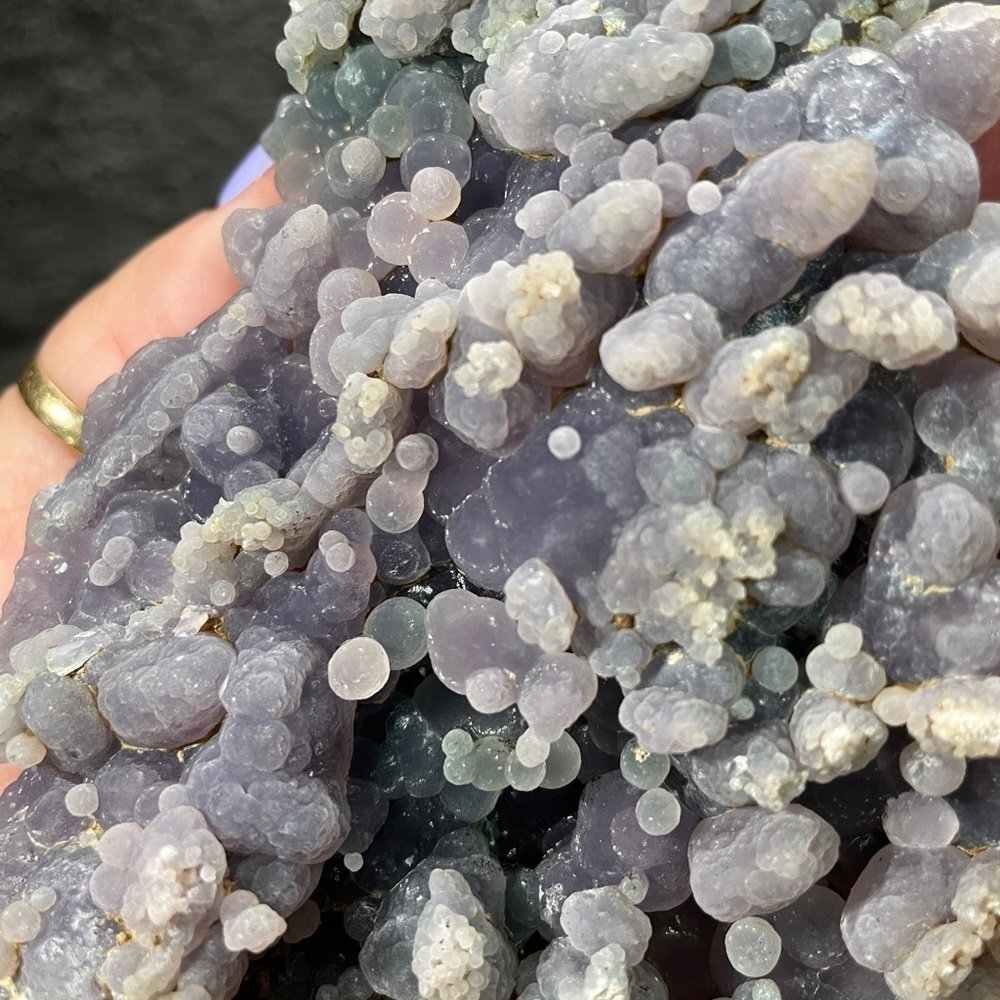 NATURAL GRAPE AGATE- CRYSTAL GEMSTONES amazing SPECIAL purple and BLUE 5”x4” - Picture 10 of 10